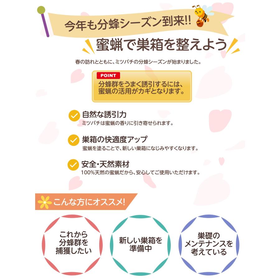 日本蜜蜂 蜜蝋 誘引剤 3個セット 約100g 手に持ちやすい 日本蜜蜂の 