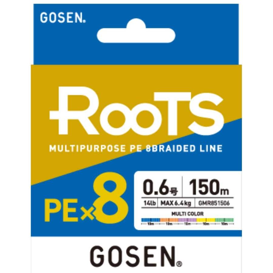 gosen roots 一本シャフト　ゴーセン　ルーツ GOSEN（ゴーセン） ROOTS ルーツ PE×8 150m 0.6号/0.8号/1号/1.2号/1.5