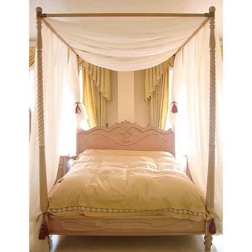 輸入家具 プリンセス家具 ラ・シェル 天蓋付きベッド シングルサイズ