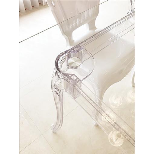 輸入家具 ヨーロッパ家具 ダイニングテーブル W160cm ロココ調 クリア