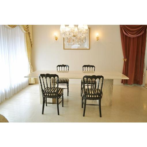 輸入家具 大理石 ダイニングテーブル 240 二本脚 : ウエストハウス