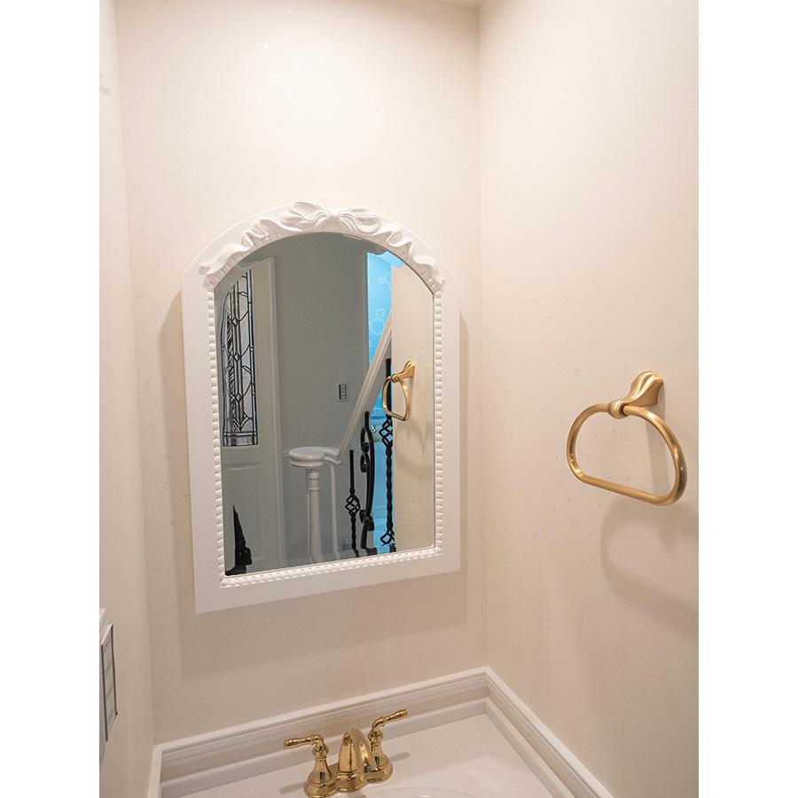 リボンの女優ミラー オードリー スーパーホワイト色 輸入家具 オーダー