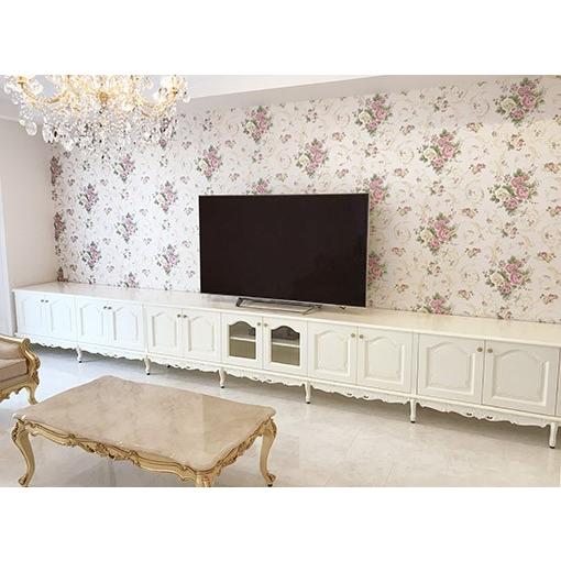 輸入家具 オーダーメイド 造り付け家具 Tvボード W605 H70cm ３分割 ビバリーヒルズの彫刻 ホワイト色 Ordercabinet013 ウエストハウスギャラリーヤフー店 通販 Yahoo ショッピング