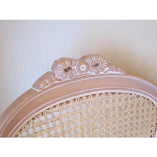 輸入 オーダー家具　ラ・シェル　ラタンチェア　リボンの彫刻　座面：木製　ピンクベージュ色人気売れ筋ランキング