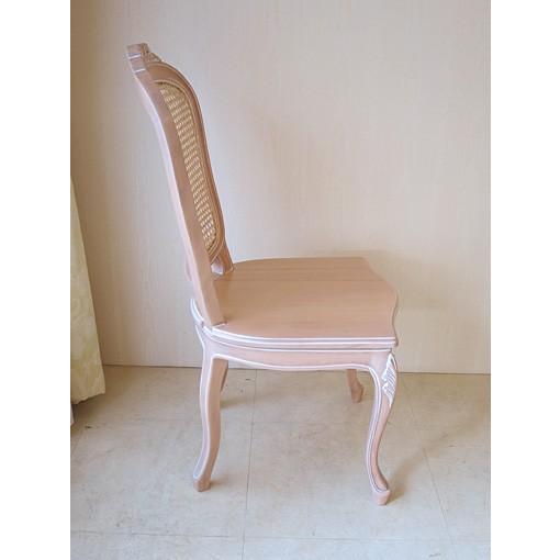 輸入 オーダー家具　ラ・シェル　ラタンチェア　リボンの彫刻　座面：木製　ピンクベージュ色人気売れ筋ランキング