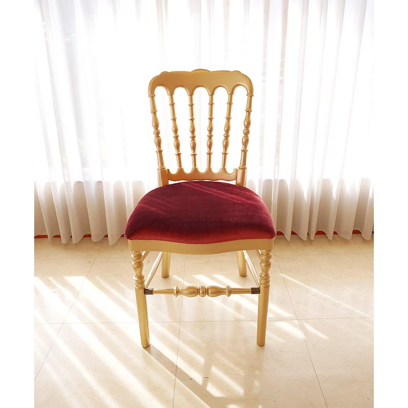 ナポレオンチェア ゴールド色 赤いベルベット マリーアントワネットの