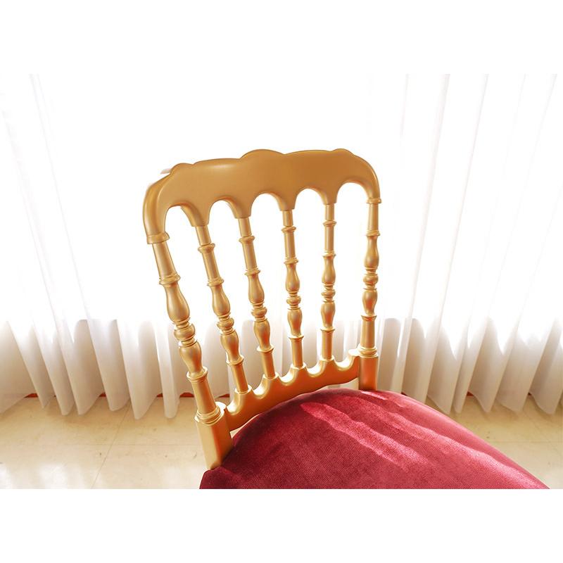 ナポレオンチェア ゴールド色 赤いベルベット マリーアントワネットの