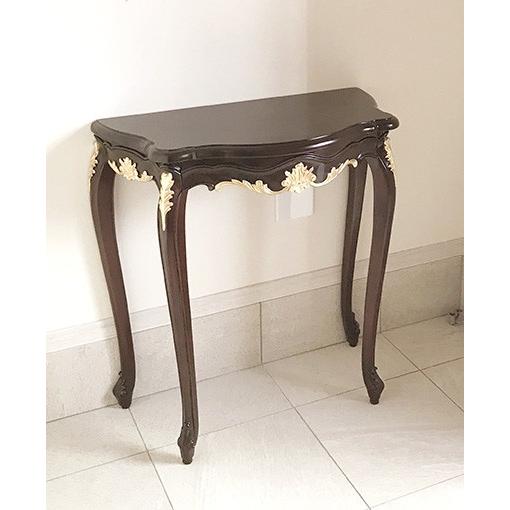 限定品 ●新商品●　輸入 オーダー家具 ラ・シェル コンソール ビバリーヒルズの彫刻 D40cm ブラウン＆ゴールド色 【NA1488906910】(54208円)