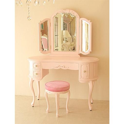 楽天市場 輸入 オーダー家具 プリンセスドレッサー ｗ113cm オードリーリボンの彫刻 上台 オードリーデザイン バービーピンク色 ベビーピンクの張地 値引きする Aleefsurgical Com