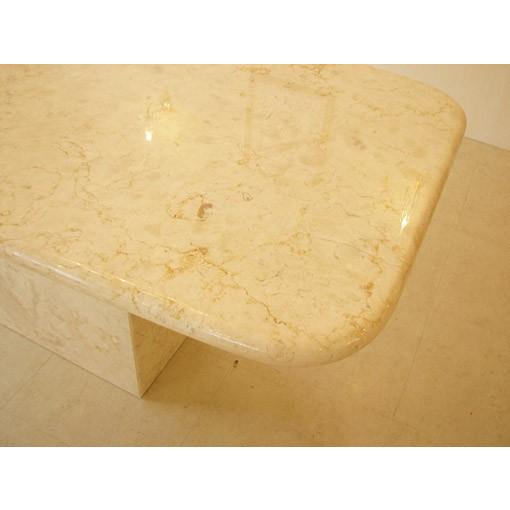 大理石 オーダーメイド ダイニングテーブル 180 一本脚 クリーム