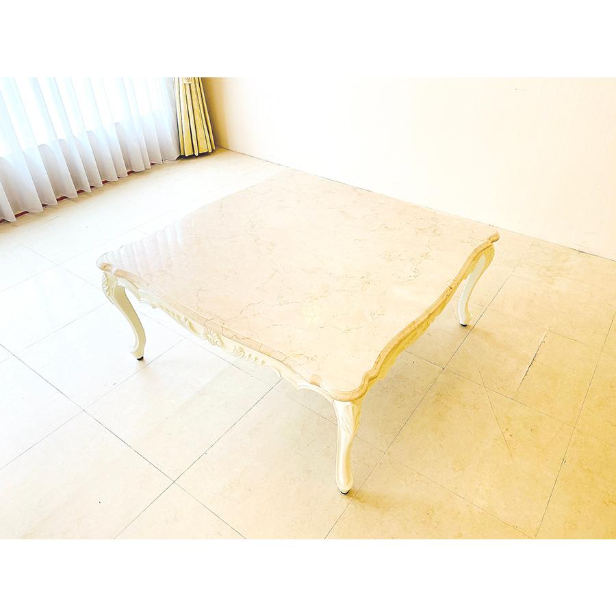 数量限定 オーダー家具 ラ シェル センターテーブル 100 100cm ホワイト色 クリームベージュ 大理石天板 手数料安い Swinsonmedical Com