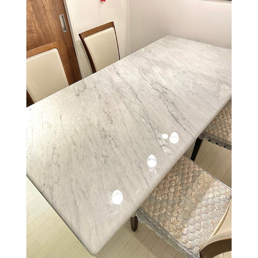 大理石 ダイニングテーブル 170cm 2本脚 エレガンスライン ホワイト