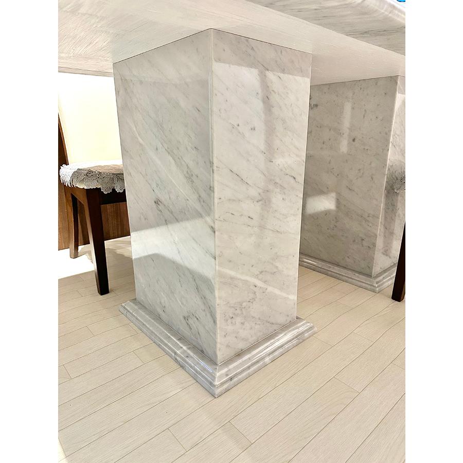 大理石 ダイニングテーブル 170cm 2本脚 エレガンスライン ホワイト