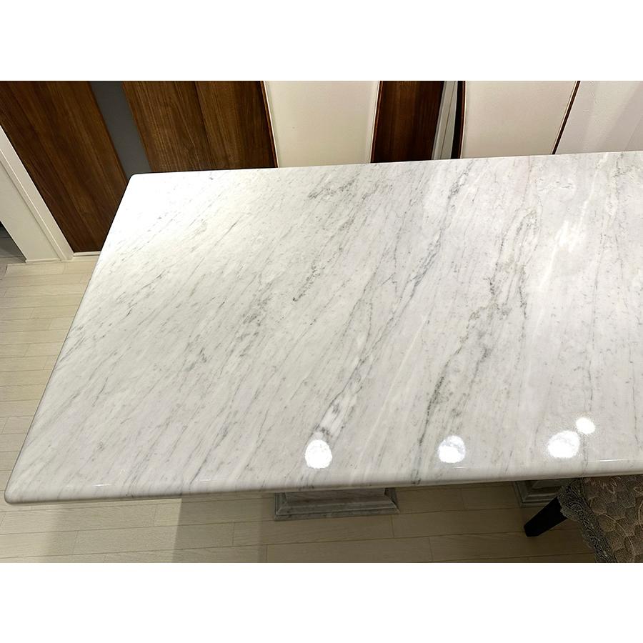 大理石 ダイニングテーブル 170cm 2本脚 エレガンスライン ホワイト