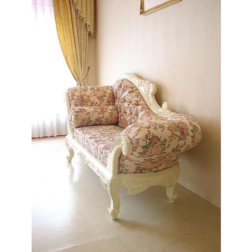 輸入家具 オーダー家具 カウチソファ W170cm 薔薇柄 : ウエスト