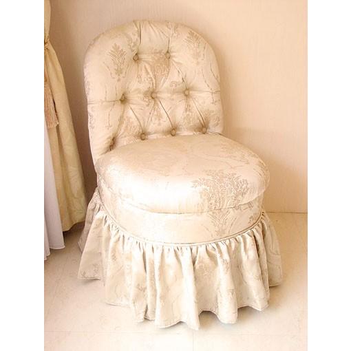 輸入家具 プリンセス家具 ソファ プチチェア ゴールド花かご柄