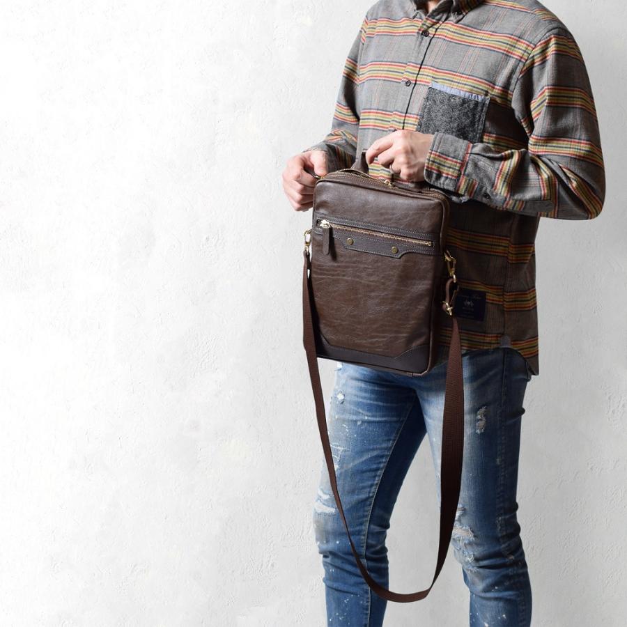 ショルダーバッグ メンズ a4 縦型 日本製 本革付属 おしゃれ