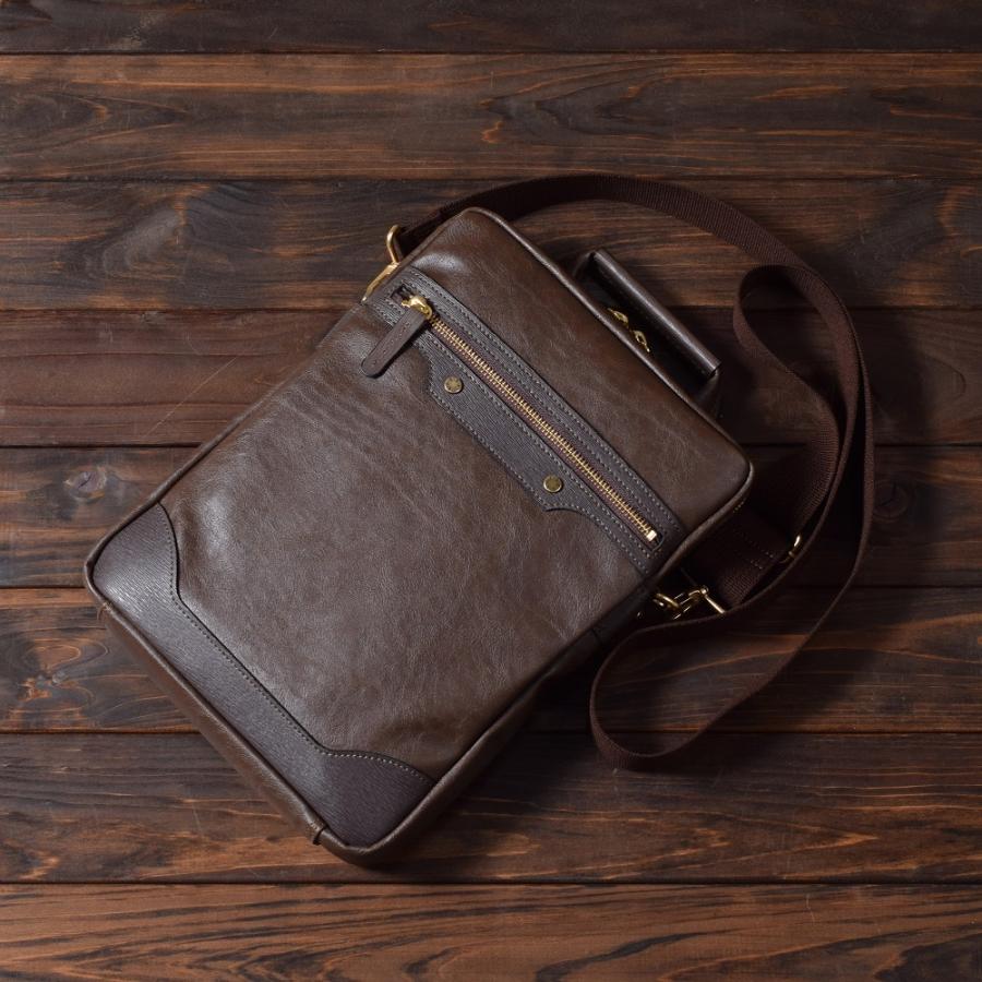 ショルダーバッグ メンズ a4 縦型 日本製 本革付属 おしゃれ