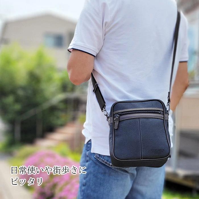 ショルダーバッグ メンズ 縦型 バック a5 wルーム ダブル 2 斜めがけ 大容量 日本製 50 60 70代 プレゼント ギフト 父の日 2026 父 紳士 BRELIOUS 16432の画像