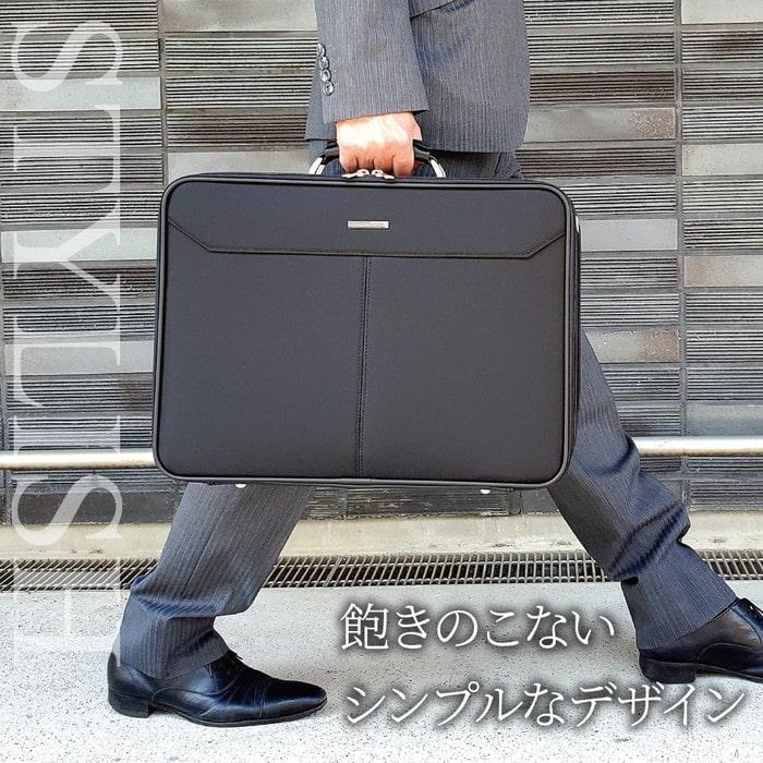 アタッシュケース a3 ビジネスバッグ メンズ 日本製 バック 大容量 ダブル w 2ルーム 特大 大型 大きめ 自立 出張 1泊2日 法衣 住職 営業 J.C HAMILTON 21232の画像