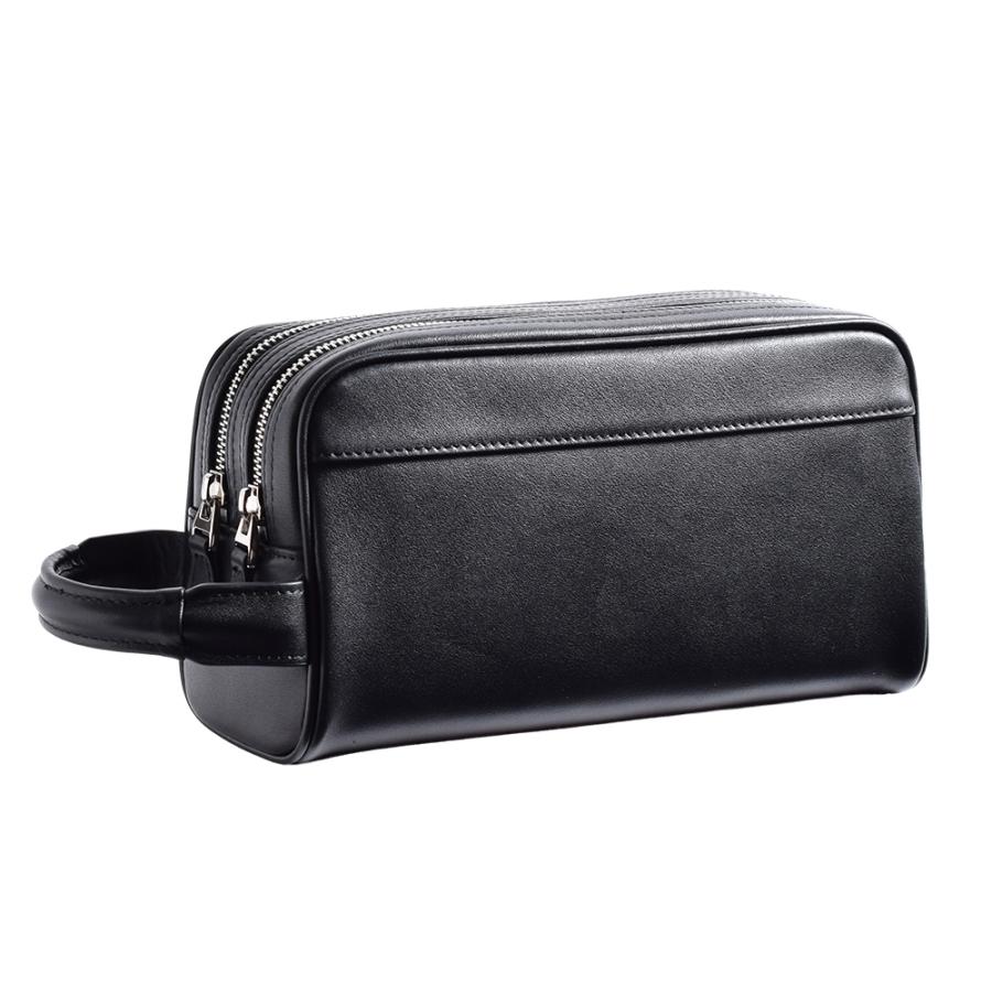 セカンドバッグ ダブルファスナー 本革 メンズ 紳士 男性 レザー