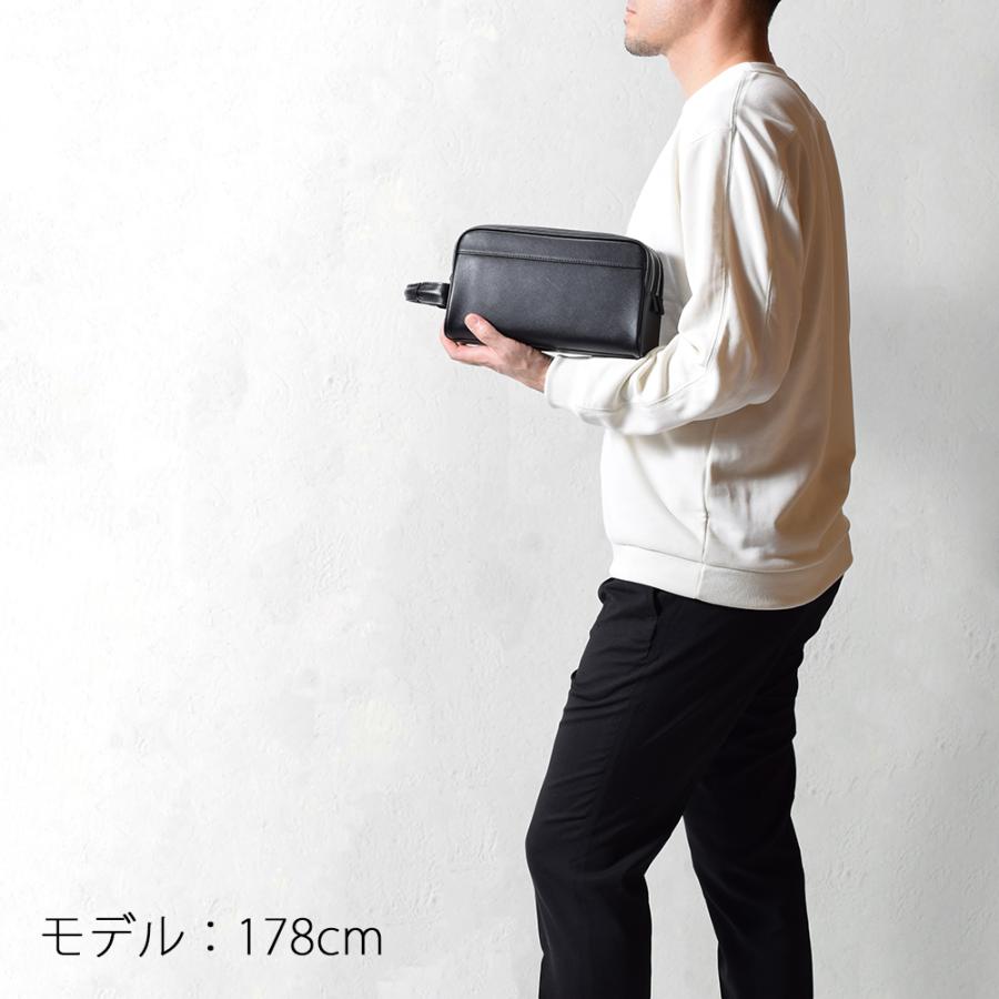 セカンドバッグ ダブルファスナー 本革 メンズ 紳士 男性 レザー