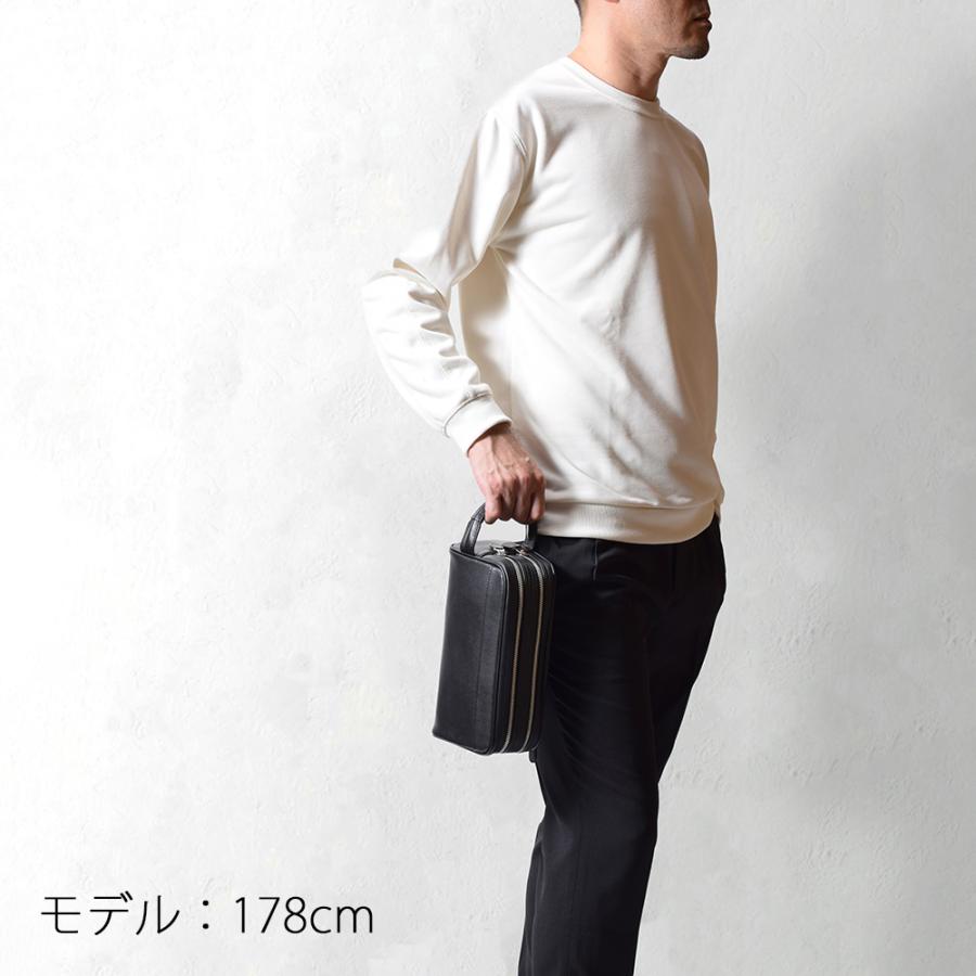 セカンドバッグ ダブルファスナー 本革 メンズ 紳士 男性 レザー
