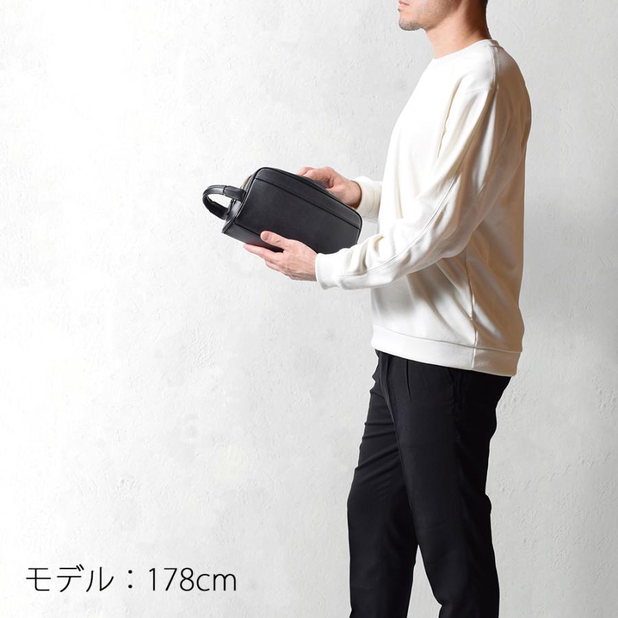 セカンドバッグ ダブルファスナー 本革 メンズ 紳士 男性 レザー
