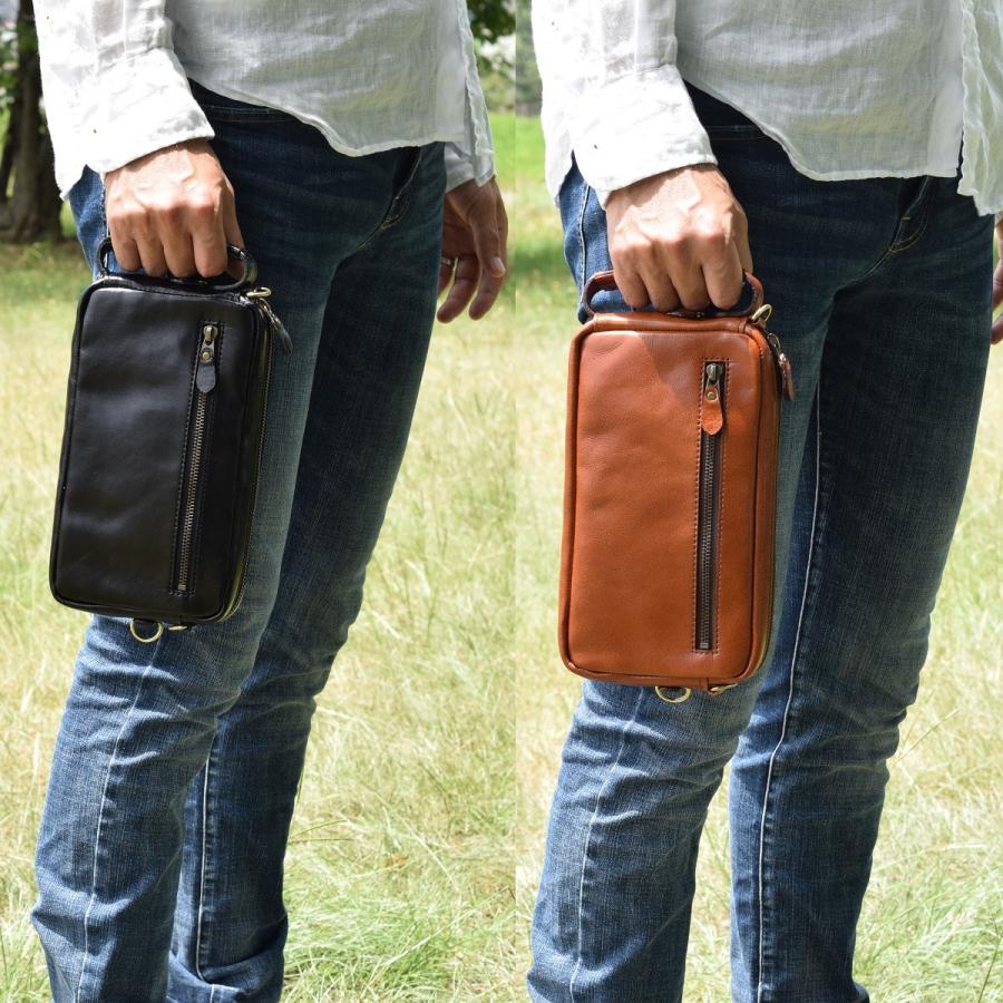 セカンドバッグ ショルダー メンズ 本革 持ち手付き 紳士 バック 誕生