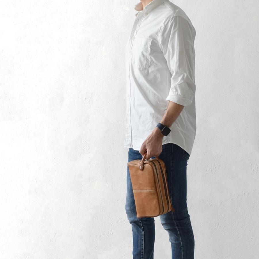 セカンドバッグ メンズ ポーチ ダブルファスナー バック クラッチ 紳士