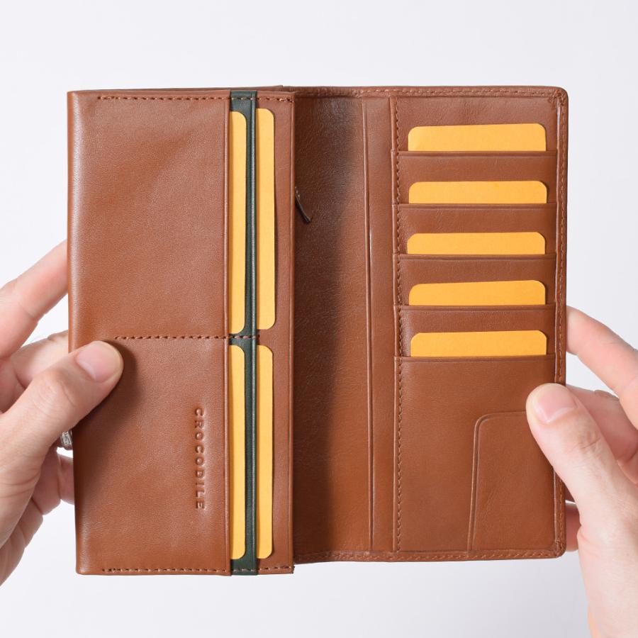 Crocodile（クロコダイル） 財布 メンズ 長財布 本革 グリーン 緑 黒