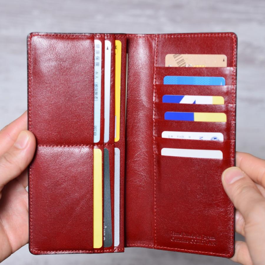 コードバン 長財布 日本製 メンズ 本革 ながさいふ 小銭入れなし 純束