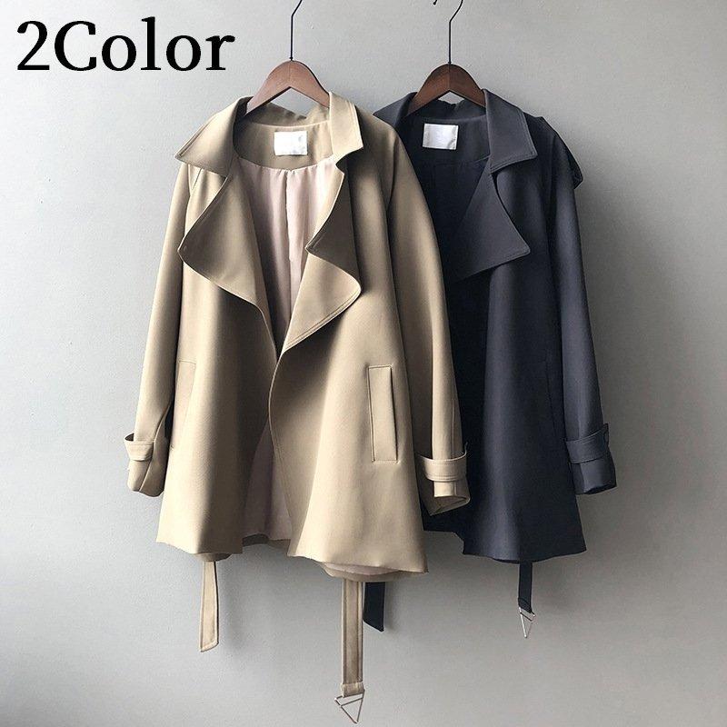 送料無料 トレンチコート レディース アウター ショート丈 スプリングコート 長袖 無地 通勤 オフィス 入学式 入園式 卒業式 フォーマル シンプル おしゃれ アウトレット n Go Th