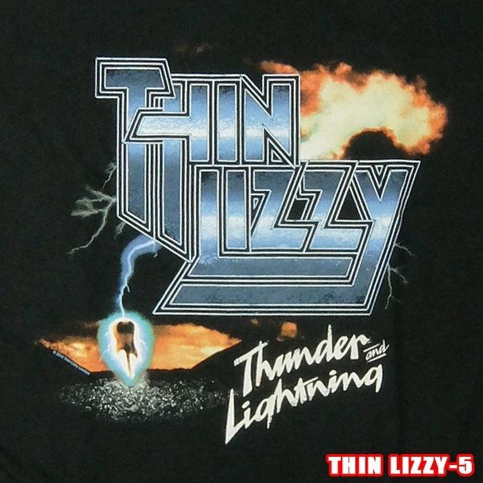 ROCK TEE THIN LIZZY-5[シン・リジィ] THUNDER AND LIGHNING メール便送料無料 ロックＴシャツ/バンドTシャツ 英国/米国のオフィシャルライセンス | 