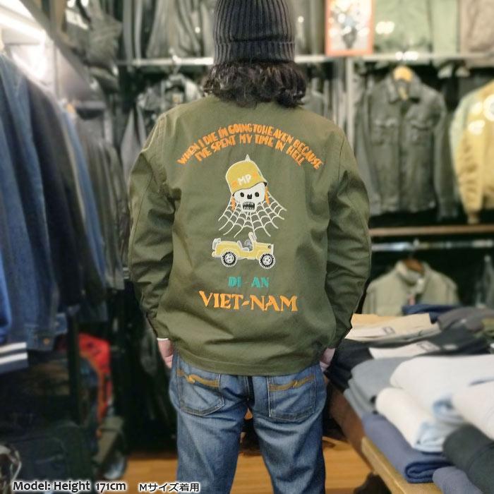 HOUSTON ベトジャン　オリーブ　ベトナムジャケット　ヒューストン　M HOUSTON（ヒューストン） ベトジャン ベトナムジャケット 51266 スカル