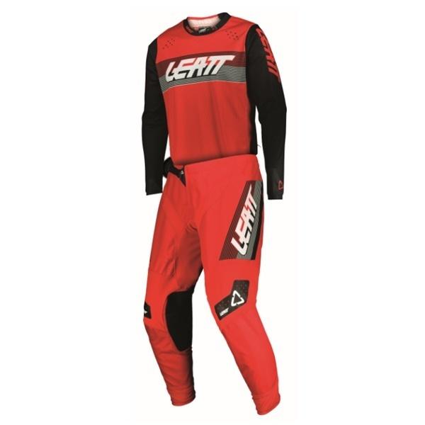 MXウエア LEATT22 4.5 レッド 30/M 上下セット モトクロス 正規輸入品