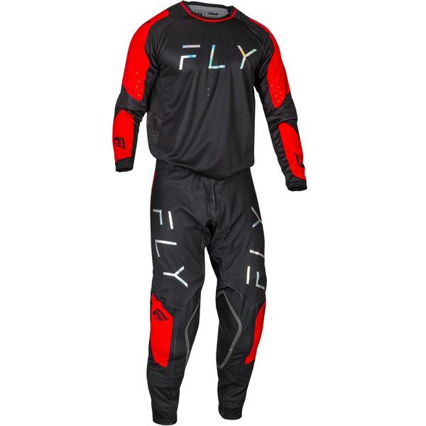 モトクロスジャージ　FLY 上下セット　 長袖シャツM パンツ32インチ M/32インチ MXウエア上下セット FLY 24 EVOLUTION DST ブラック/レッド