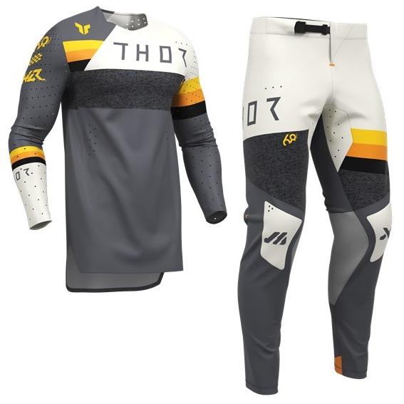 THOR モトクロスパンツ S/28 S/28インチ MXウエア 上下セット THOR SPORT LEAGUE チャコール