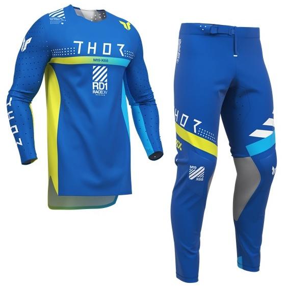 キッズ用 XL/26インチ MXウエア 上下セット THOR SPORT SYNTH ブルー