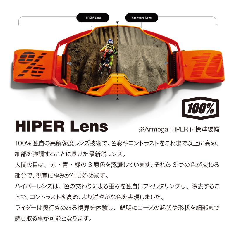 100% ゴーグル　アルメガ　ブラック　ミラーレンズ MXゴーグル 100% ARMEGA HiPER Tetsumi ブラックミラーレンズ 正規品