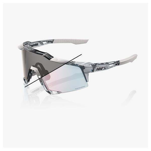 2025新作 100% Speedcraft クリアグレー ブラック サングラス スポーツサングラス 100％ SPEEDCRAFT Polished Translucent Grey 正規