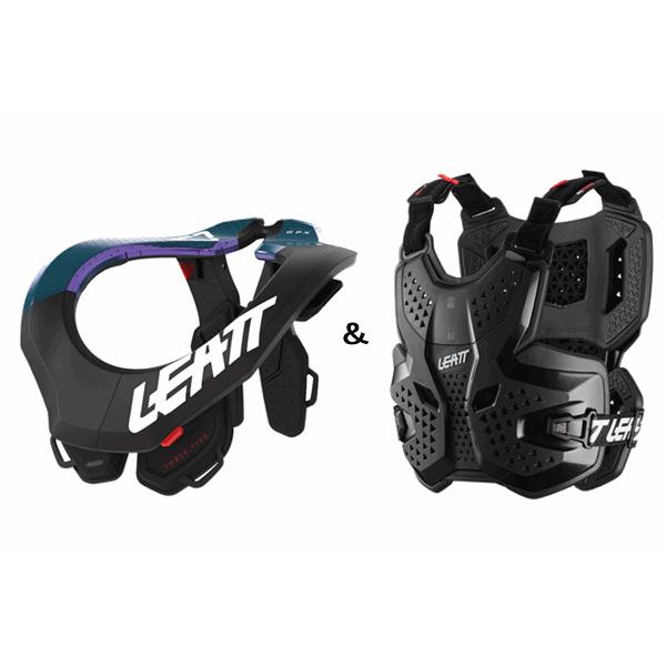 【今だけセット販売！】 LEATT ネックブレース GPX 3.5 ブラック ＋ LEATT 3.5 チェストプロテクター ブラック 170409-9 正規輸入品 WESTWOODMX