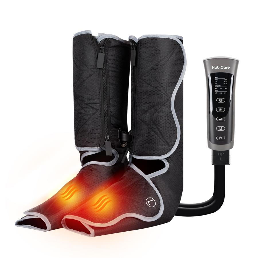 未使用 ヒュービディック HuBDIC フットケア エアーマッサージャー 足先から太ももまで対応 温熱機能 6つのモード 3段階強弱調節 3種類の振動 20分タイマー フットマッサージャー 温熱機能付き フットマッサージャー フットマッサージ マッサージ器 フット