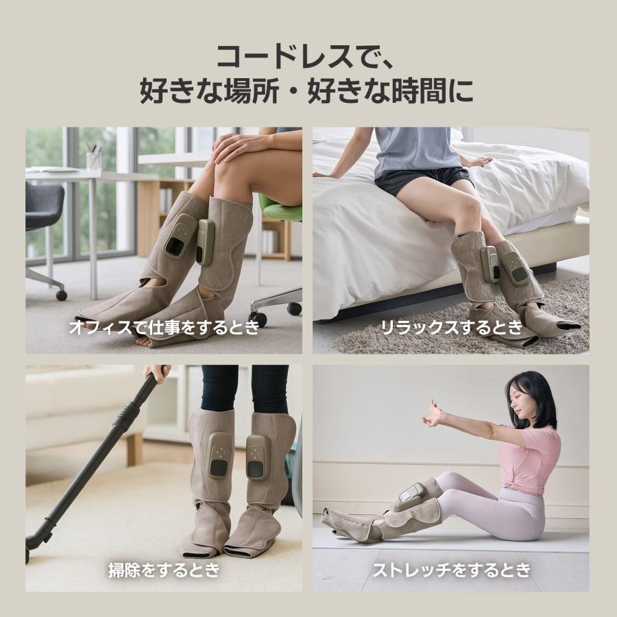 フットケア コードレス USB充電式 エアー式 5段階強さ フットマッサージャー 足マッサージャー コードレス フットケア 2個