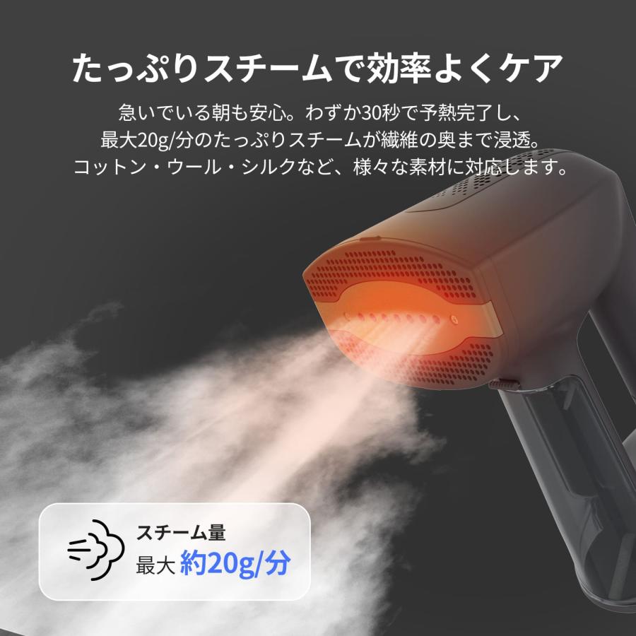 衣類スチーマー 真空吸着 スチームアイロン 2500Pa強力吸引 シワ伸ばし