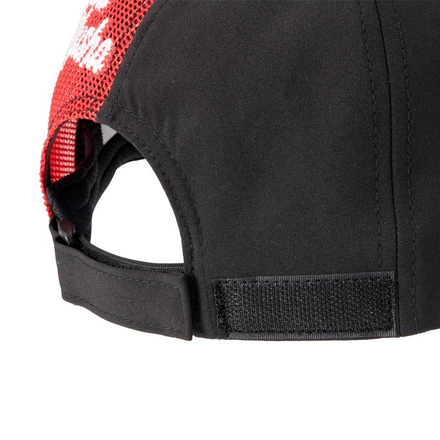 釣武者 ワッペンキャップ ブラック/レッド : フィッシング いちだ