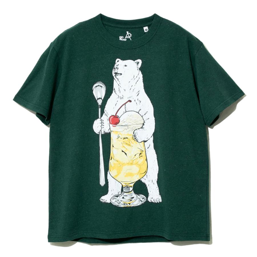 go slow caravan ゴースローキャラバン BRICO ネップ天竺 クリームソーダクマ TEE アウトドア キャンプ ユニセックス 半袖 Tシャツ(392807)｜wflags｜08