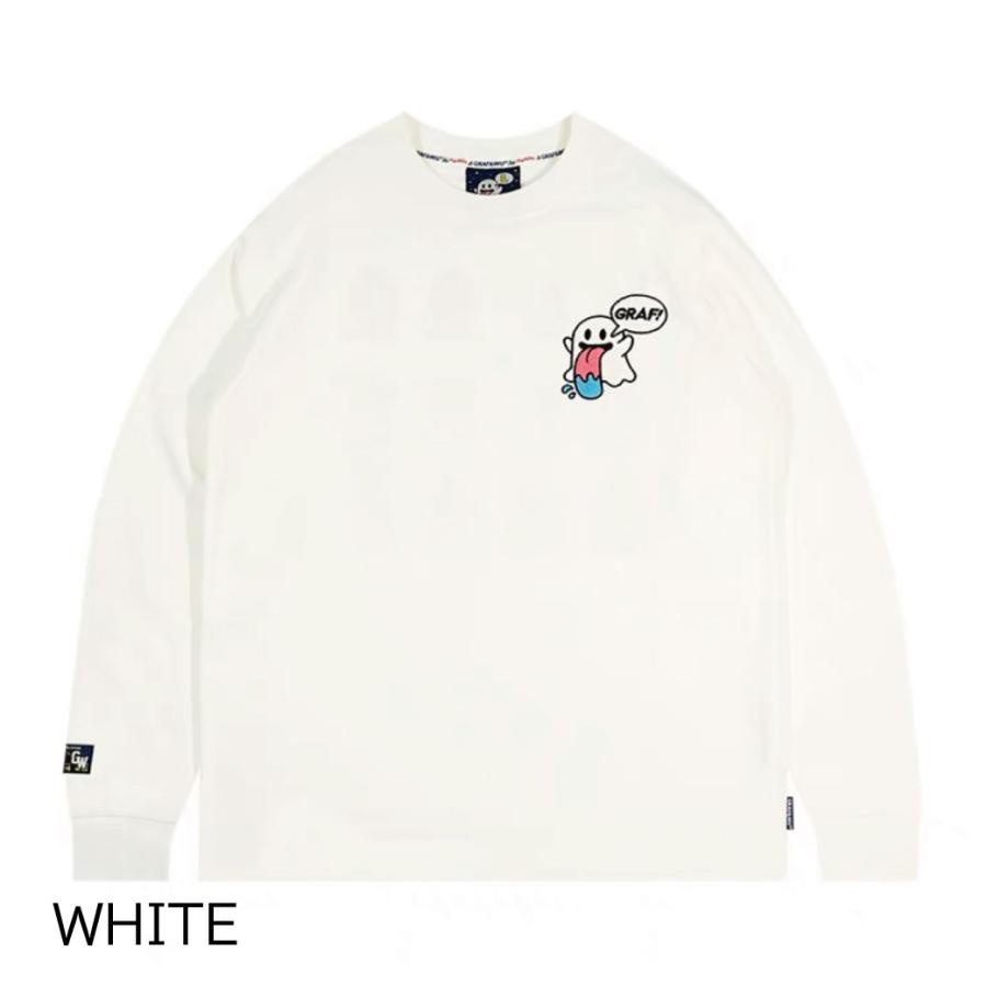 GRAF&WU グラフアンドウー ロゴキャラクター ロンT 長袖Tシャツ おばけ
