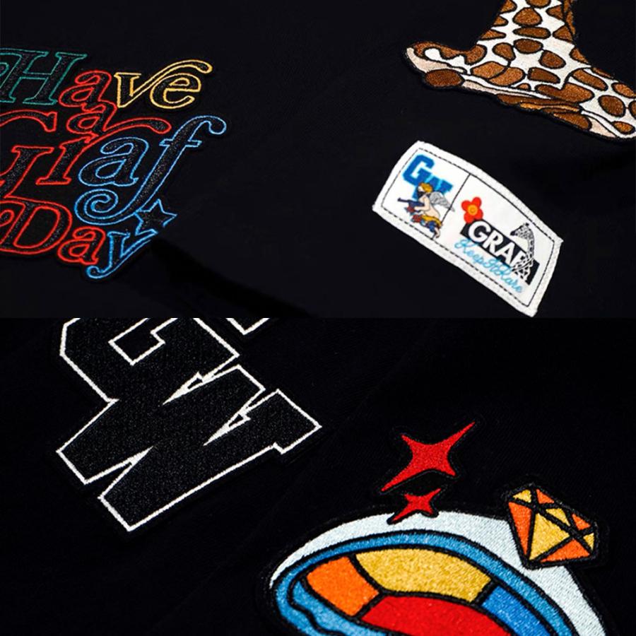 GRAF&WU グラフアンドウー ランダム刺繍ワッペン Tシャツ GRAF&WU グラフアンドウー ランダム刺繍ワッペン Tシャツ