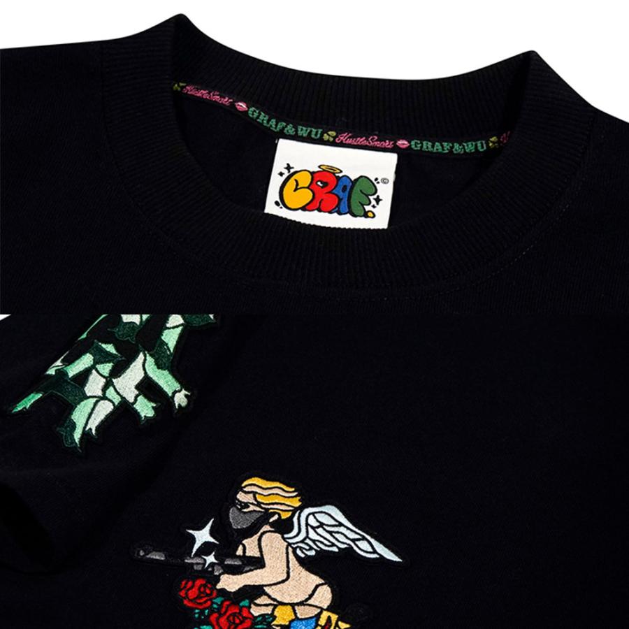 GRAF&WU グラフアンドウー ランダム刺繍ワッペン Tシャツ GRAF&WU グラフアンドウー ランダム刺繍ワッペン Tシャツ